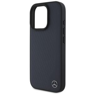 Mercedes MEHMP16X23RBGVV Apple iPhone16 Pro Max 6.9" navy kietas dėklas MB Wood Imitation Leather MagSafe - Image 6