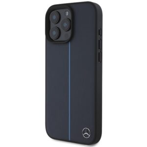 Mercedes MEHMP16X23RURBV Apple iPhone 16 Pro Max 6.9" navy kietas dėklas MB Blue Line Leather MagSafe - Image 2