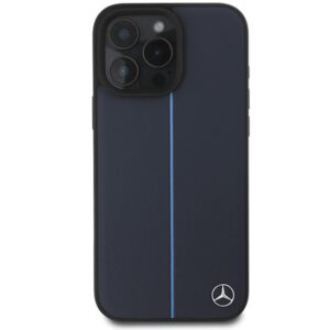 Mercedes MEHMP16X23RURBV Apple iPhone 16 Pro Max 6.9" navy kietas dėklas MB Blue Line Leather MagSafe - Image 3