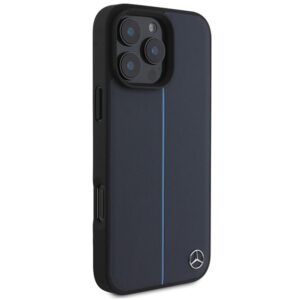 Mercedes MEHMP16X23RURBV Apple iPhone 16 Pro Max 6.9" navy kietas dėklas MB Blue Line Leather MagSafe - Image 4