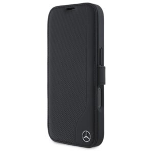 Mercedes MEBKP16S23RBGVK Apple iPhone 16 6.1" juodos spalvos bookdėklas Leather Wood Imitation - Image 2