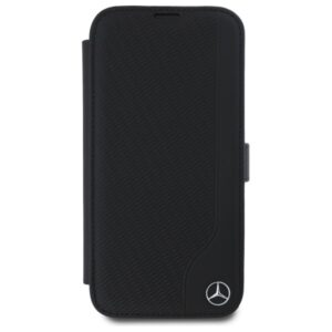 Mercedes MEBKP16S23RBGVK Apple iPhone 16 6.1" juodos spalvos bookdėklas Leather Wood Imitation - Image 3