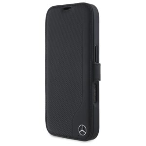 Mercedes MEBKP16S23RBGVK Apple iPhone 16 6.1" juodos spalvos bookdėklas Leather Wood Imitation - Image 6