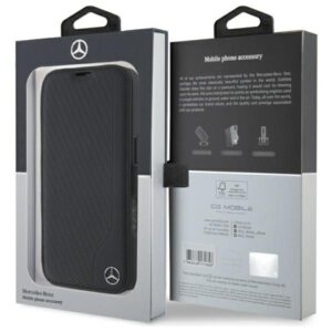 Mercedes MEBKP16S23RBGVK Apple iPhone 16 6.1" juodos spalvos bookdėklas Leather Wood Imitation - Image 8