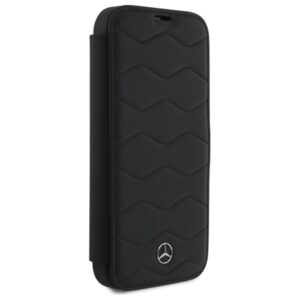 Mercedes MEBKP16X23RWRSK Apple iPhone 16 Pro Max 6.9" juodos spalvos bookdėklas MB Waves Leather - Image 4