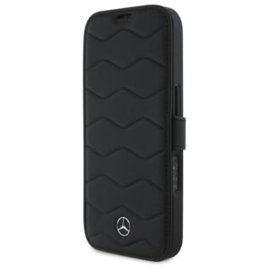 Mercedes MEBKP16X23RWRSK Apple iPhone 16 Pro Max 6.9" juodos spalvos bookdėklas MB Waves Leather - Image 6