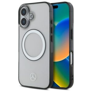 Mercedes MEHMP16S23HUOKC Apple iPhone 16 6.1" skaidrus kietas dėklas Printed logo MagSafe - Image 1