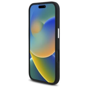 Mercedes MEHMP16S23SUMBK Apple iPhone 16 6.1" juodos spalvos kietas dėklas Silicone Blue Stripe MagSafe - Image 5
