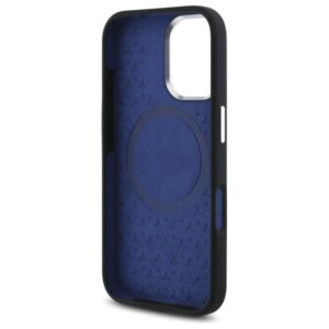 Mercedes MEHMP16S23SUMBK Apple iPhone 16 6.1" juodos spalvos kietas dėklas Silicone Blue Stripe MagSafe - Image 7