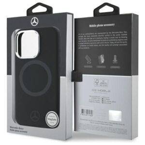 Mercedes MEHMP16L23SUTTK Apple iPhone 16 Pro 6.3" juodos spalvos kietas dėklas Silicone Tonal Logo MagSafe - Image 8