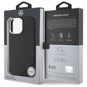 Mercedes MEHMP16X23SUGDK Apple iPhone 16 Pro Max 6.9" juodos spalvos kietas dėklas Silicone Tonal Logo Wood Pattern - Image 8