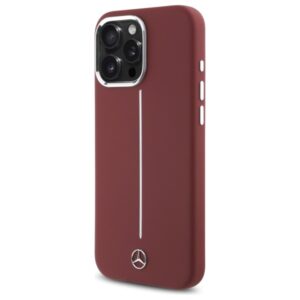 Mercedes MEHMP16X23SUMSR Apple iPhone 16 Pro Max 6.9" red kietas dėklas Silicone baltos spalvos Stripe MagSafe - Image 2