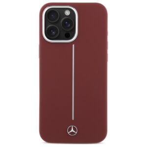 Mercedes MEHMP16X23SUMSR Apple iPhone 16 Pro Max 6.9" red kietas dėklas Silicone baltos spalvos Stripe MagSafe - Image 3