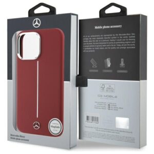 Mercedes MEHMP16X23SUMSR Apple iPhone 16 Pro Max 6.9" red kietas dėklas Silicone baltos spalvos Stripe MagSafe - Image 8