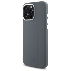 Mercedes MEHMP16X23SUVSA Apple iPhone 16 Pro Max 6.9" pilkos spalvos kietas dėklas Silicone Vertical Tonal Stripes - Image 2