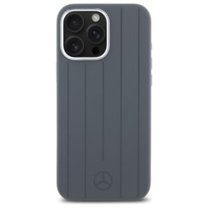 Mercedes MEHMP16X23SUVSA Apple iPhone 16 Pro Max 6.9" pilkos spalvos kietas dėklas Silicone Vertical Tonal Stripes - Image 3