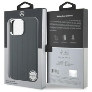 Mercedes MEHMP16X23SUVSA Apple iPhone 16 Pro Max 6.9" pilkos spalvos kietas dėklas Silicone Vertical Tonal Stripes - Image 8
