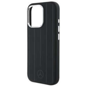 Mercedes MEHMP16X23SUVSK Apple iPhone 16 Pro Max 6.9" juodos spalvos kietas dėklas Silicone Vertical Tonal Stripes - Image 6