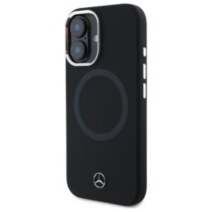 Mercedes MEHMP16S23SUTTK Apple iPhone 16 6.1" juodos spalvos kietas dėklas Silicone Tonal Logo MagSafe - Image 2