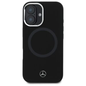 Mercedes MEHMP16S23SUTTK Apple iPhone 16 6.1" juodos spalvos kietas dėklas Silicone Tonal Logo MagSafe - Image 3