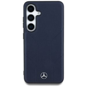 Mercedes Leather Debossed Lines MagSafe dėklas Samsung Galaxy S25 mėlynos spalvos - Image 3