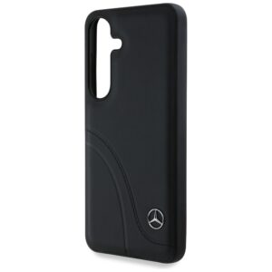 Mercedes Leather Curved Stitches Dėklas Samsung Galaxy S25 juodos spalvos - Image 6