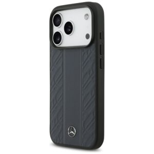 Dėklas Mercedes Leather Laurel Leaves Stripes MagSafe Apple iPhone 17 Pro blue - Image 2