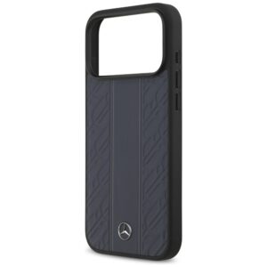 Dėklas Mercedes Leather Laurel Leaves Stripes MagSafe Apple iPhone 17 Pro Max blue - Image 6