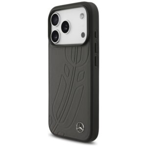 Dėklas Mercedes Leather Large Laurel Leave MagSafe Apple iPhone 17 Pro antracyt - Image 2