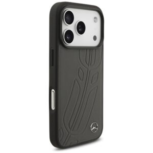 Dėklas Mercedes Leather Large Laurel Leave MagSafe Apple iPhone 17 Pro antracyt - Image 4