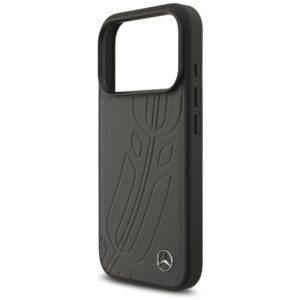Dėklas Mercedes Leather Large Laurel Leave MagSafe Apple iPhone 17 Pro antracyt - Image 6