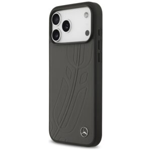 Dėklas Mercedes Leather Large Laurel Leave MagSafe Apple iPhone 17 Pro Max antracyt - Image 2