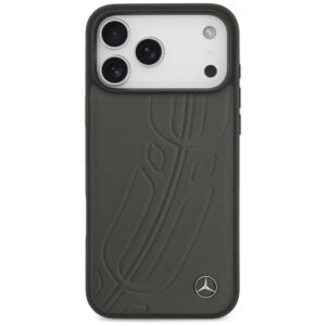 Dėklas Mercedes Leather Large Laurel Leave MagSafe Apple iPhone 17 Pro Max antracyt - Image 3