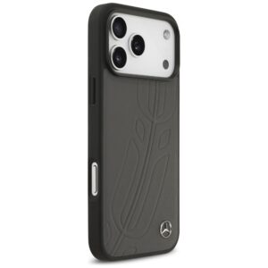 Dėklas Mercedes Leather Large Laurel Leave MagSafe Apple iPhone 17 Pro Max antracyt - Image 4