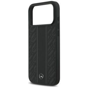 Mercedes Leather Laurel Leaves Stripes MagSafe dėklas Apple iPhone 17 Pro Max juodos spalvos - Image 6