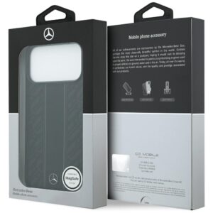 Mercedes Leather Laurel Leaves Stripes MagSafe dėklas Apple iPhone 17 Pro Max juodos spalvos - Image 8
