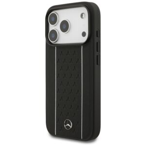 Mercedes Leather Star Pattern Stripes MagSafe dėklas Apple iPhone 17 Pro juodos spalvos - Image 3