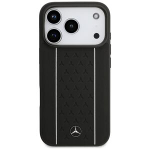 Mercedes Leather Star Pattern Stripes MagSafe dėklas Apple iPhone 17 Pro juodos spalvos - Image 4