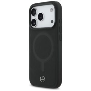 Mercedes Plain Smooth Leather MagSafe dėklas Apple iPhone 17 Pro juodos spalvos - Image 2