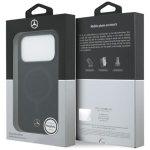 Mercedes Plain Smooth Leather MagSafe dėklas Apple iPhone 17 Pro juodos spalvos - Image 8