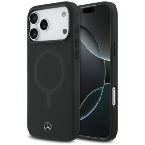 Mercedes Plain Smooth Leather MagSafe dėklas Apple iPhone 17 Pro Max juodos spalvos - Image 1