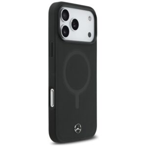 Mercedes Plain Smooth Leather MagSafe dėklas Apple iPhone 17 Pro Max juodos spalvos - Image 4