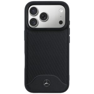 Dėklas Mercedes Leather Wood Effect and Curve MagSafe Apple iPhone 17 Pro juodos spalvos - Image 3