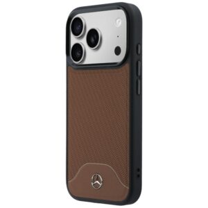 Dėklas Mercedes Leather Wood Effect and Curve MagSafe Apple iPhone 17 Pro camel - Image 2
