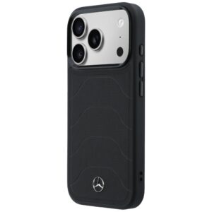 Dėklas Mercedes Leather Mesh with Bow Line MagSafe Apple iPhone 17 Pro juodos spalvos - Image 2