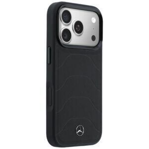 Dėklas Mercedes Leather Mesh with Bow Line MagSafe Apple iPhone 17 Pro juodos spalvos - Image 4