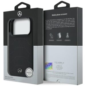 Dėklas Mercedes Leather Mesh with Bow Line MagSafe Apple iPhone 17 Pro juodos spalvos - Image 8