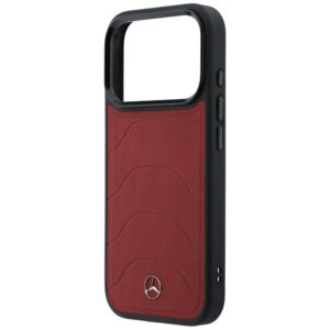 Dėklas Mercedes Leather Mesh with Bow Line MagSafe Apple iPhone 17 Pro red - Image 6