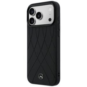 Dėklas Mercedes Leather with Crossed Lines MagSafe Apple iPhone 17 Pro Max juodos spalvos - Image 2