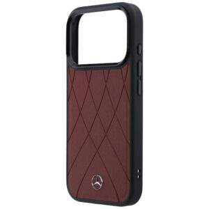 Dėklas Mercedes Leather with Crossed Lines MagSafe Apple iPhone 17 Pro Max red - Image 6
